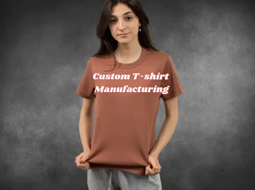 Close-up-of-custom-printed-brown-T-shirt-made-by-Wearlets