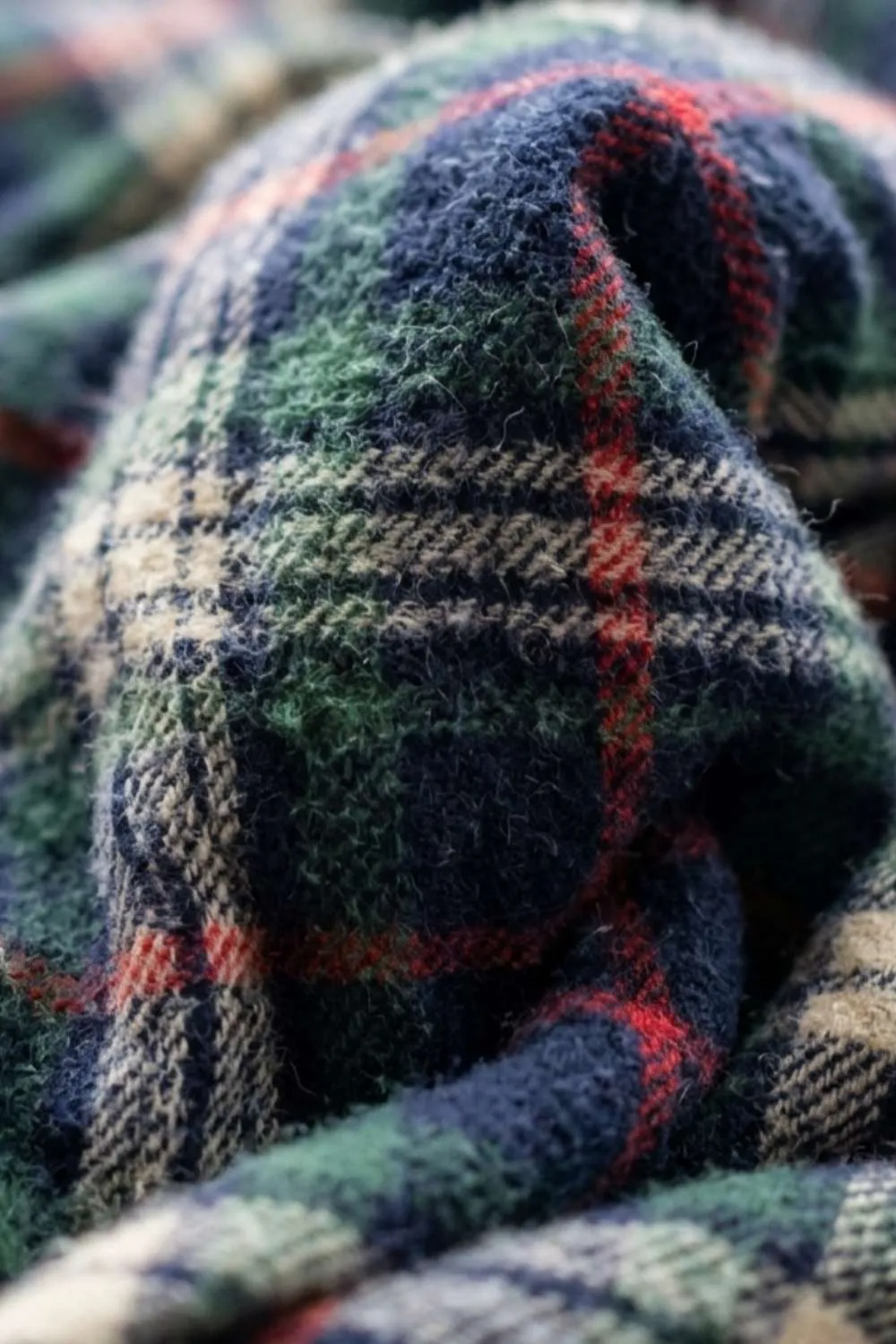Flannel fabric — brushed cotton or wool weave with soft napped surface
