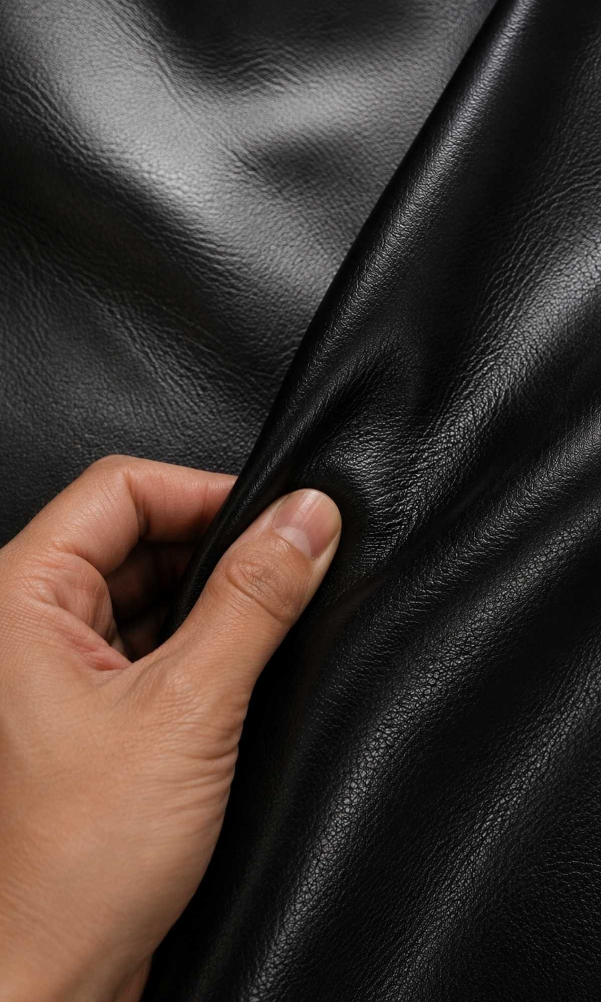 Faux leather PU pleather fabric — vegan leather alternative for jackets and accessories