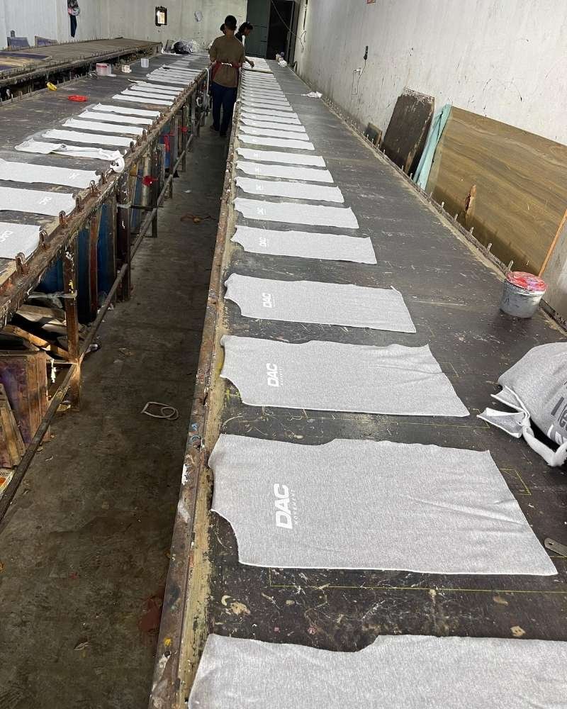 Wearlets production floor with garment manufacturing in progress