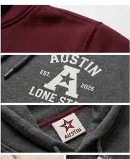 Bulk private label hoodie order manufactured for an Austin streetwear brand