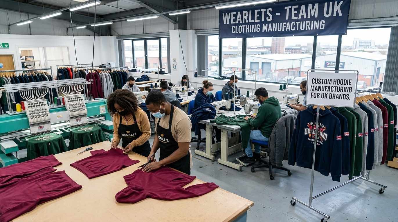 Custom hoodie manufacturing for UK clothing brands