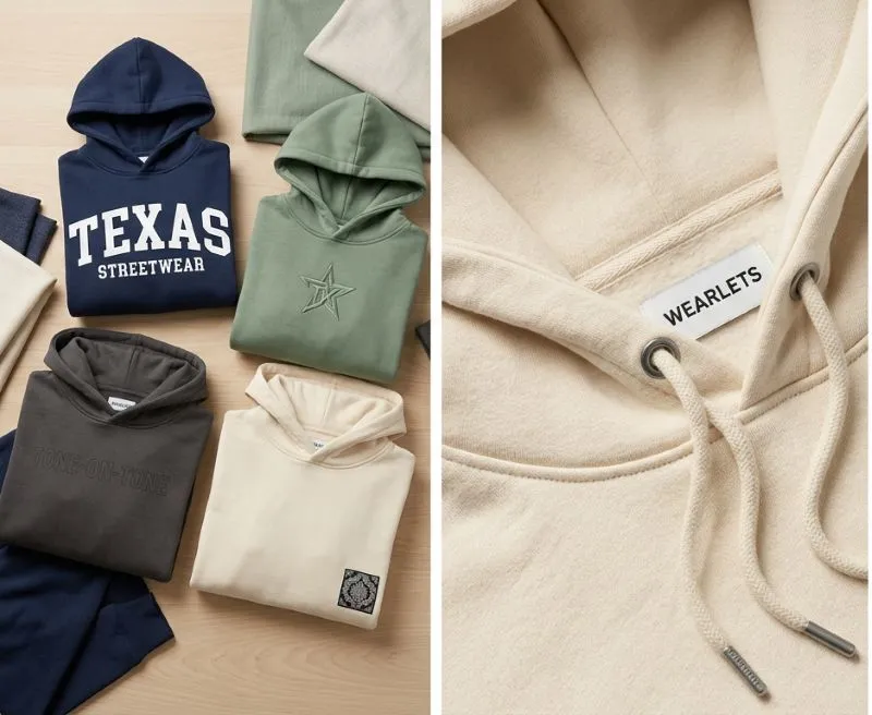 Bulk custom hoodie manufacturing for Texas streetwear brands