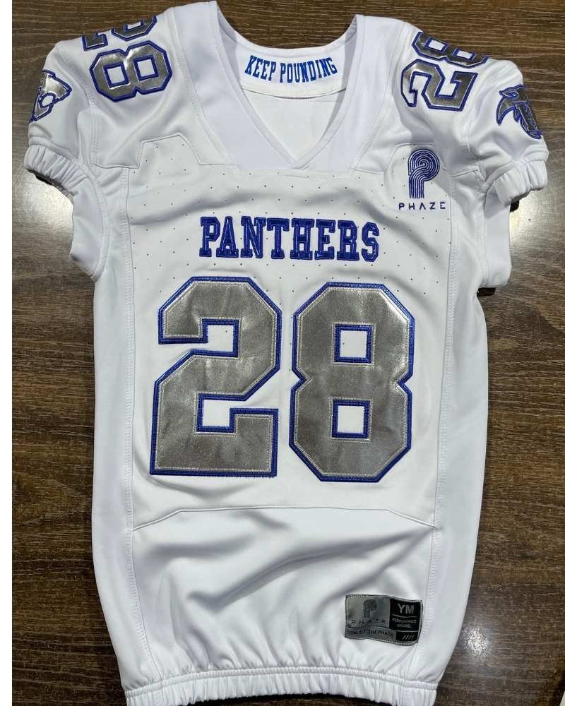Sublimated custom sports jersey with team name and number