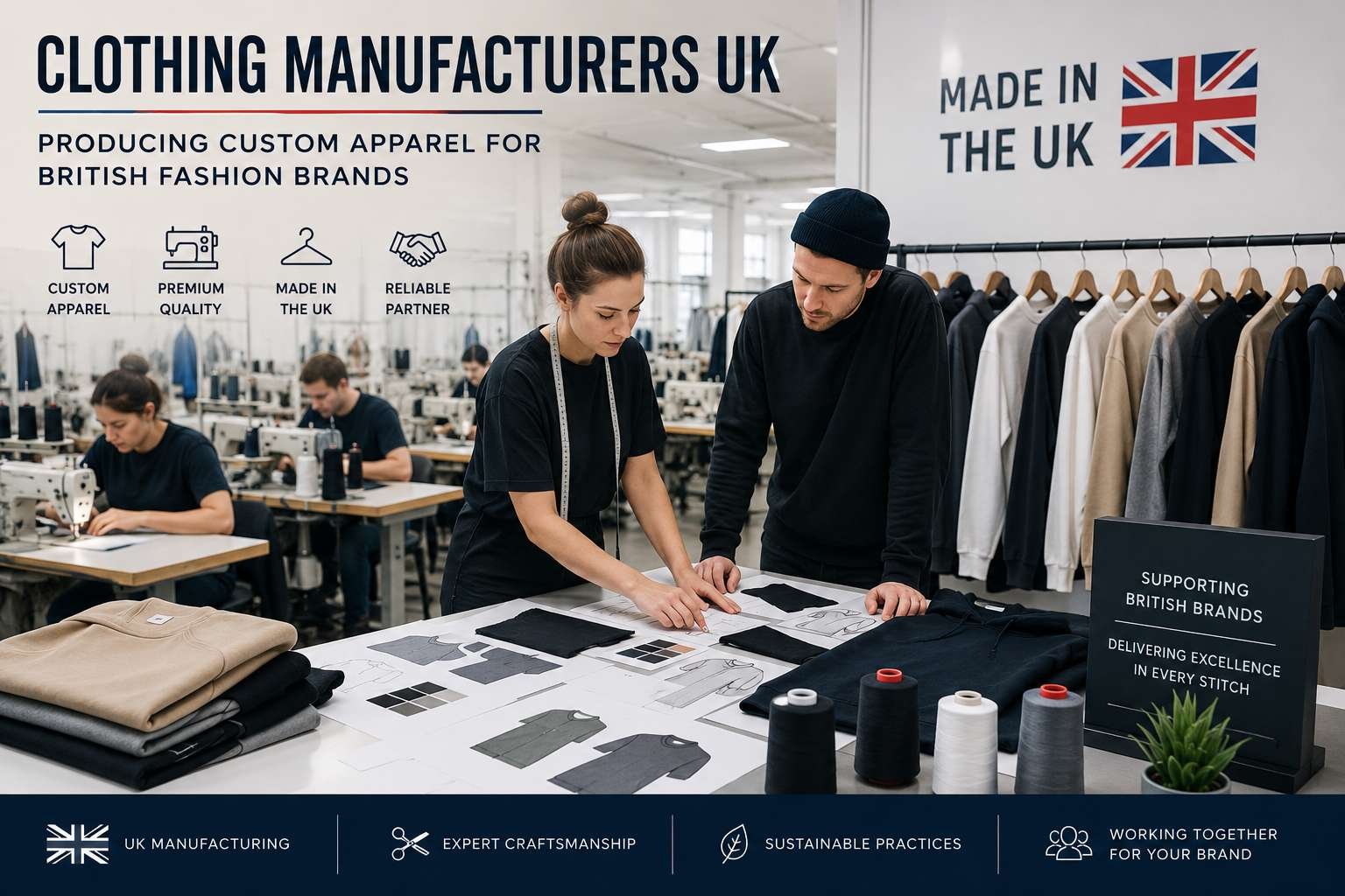 Wearlets team producing custom apparel for UK clothing brands and streetwear labels