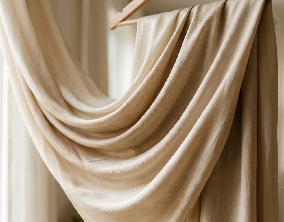 Close-up of soft, flowing rayon fabric showing its natural drape