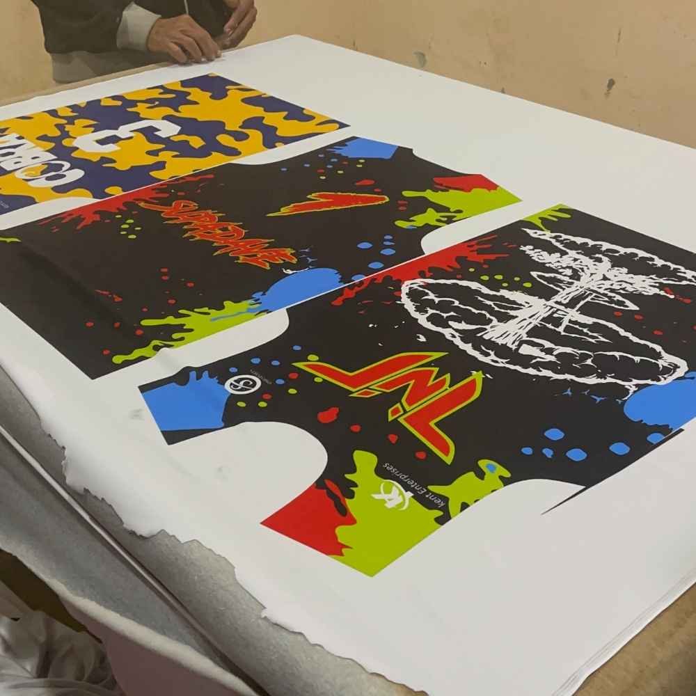 Industrial sublimation printer and heat press machine used in Wearlets fabric sublimation process