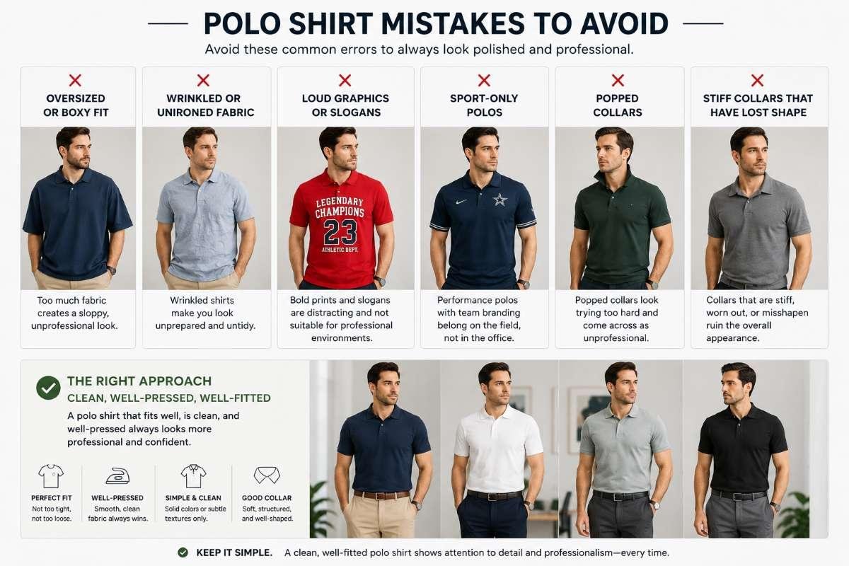 oversized polo shirt versus fitted polo office comparison
